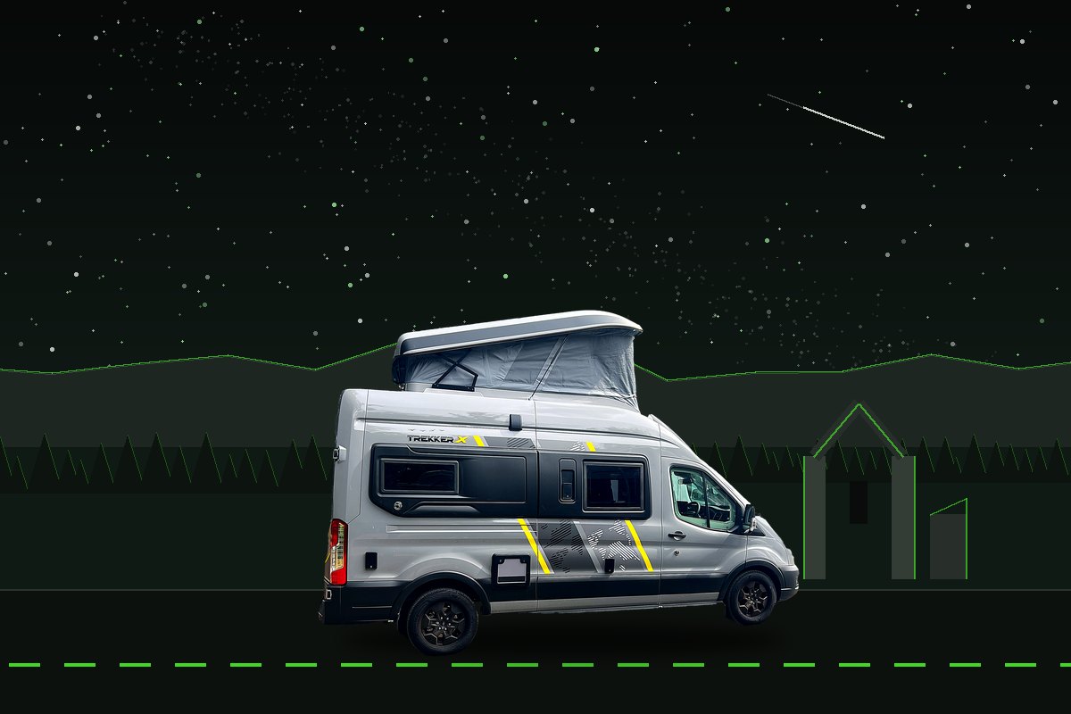 The Landship under Galloway’s dark sky — milky way, pines and a Borders abbey